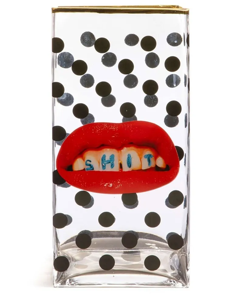 Seletti Große Vase mit Polka Dots Weiß