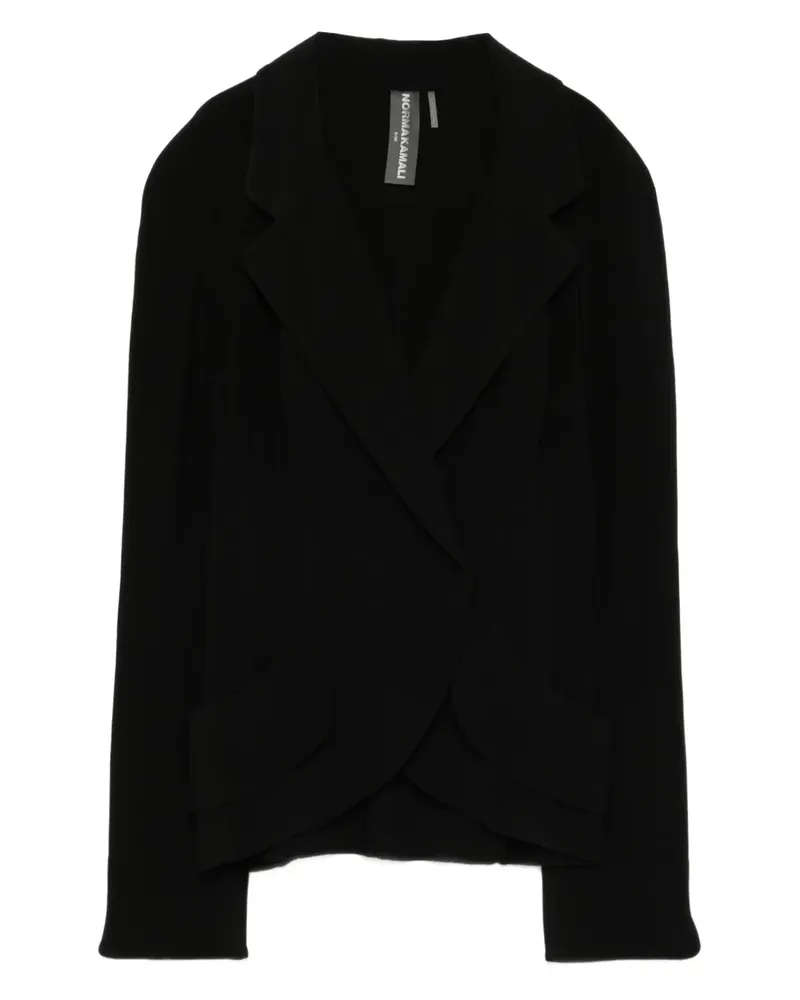 Norma Kamali lapels draped jacket - Schwarz Schwarz