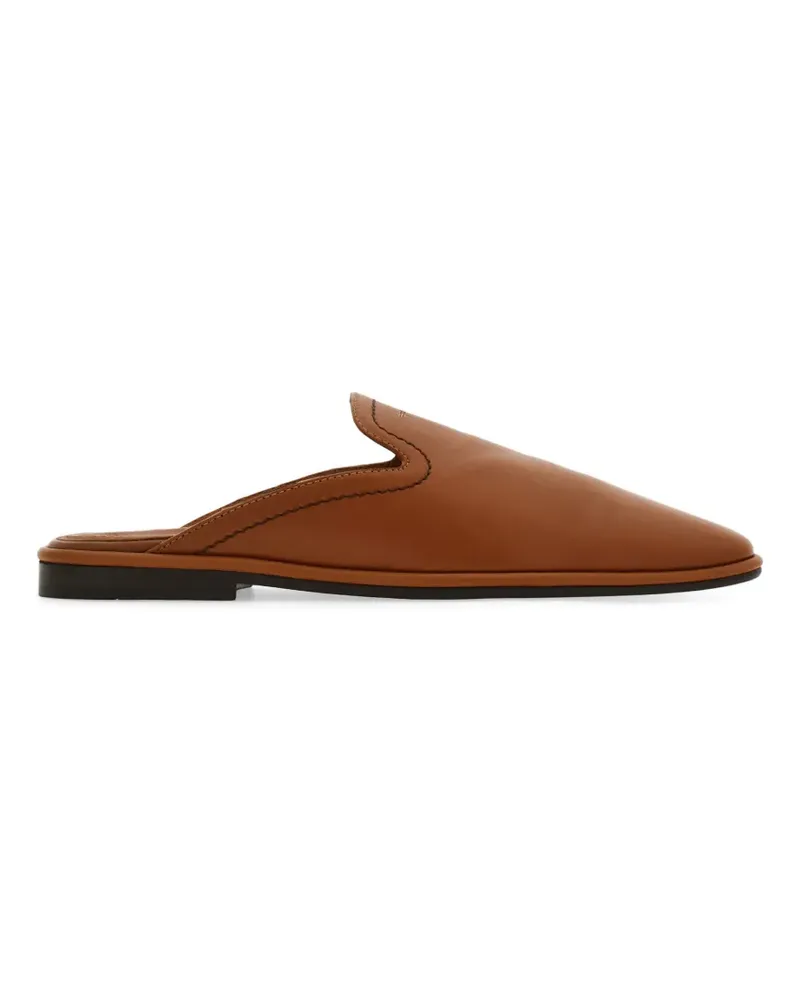 Ferragamo logo-print mules - Braun Braun