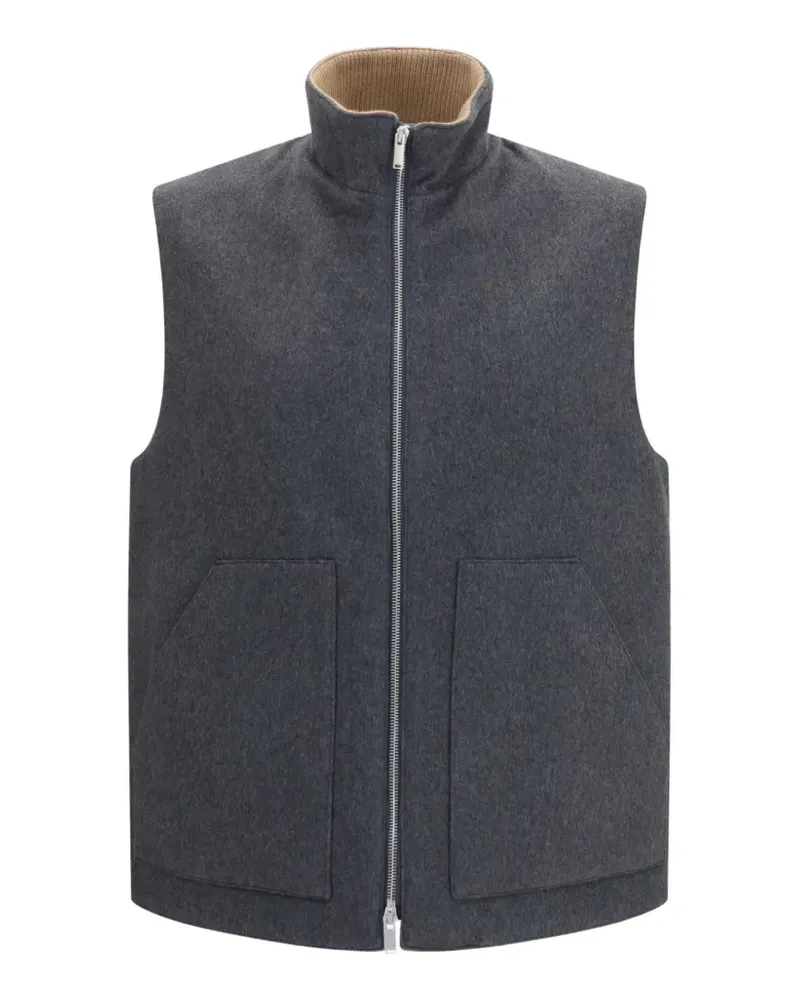 LARDINI high-neck zip-up gilet - Grau Grau