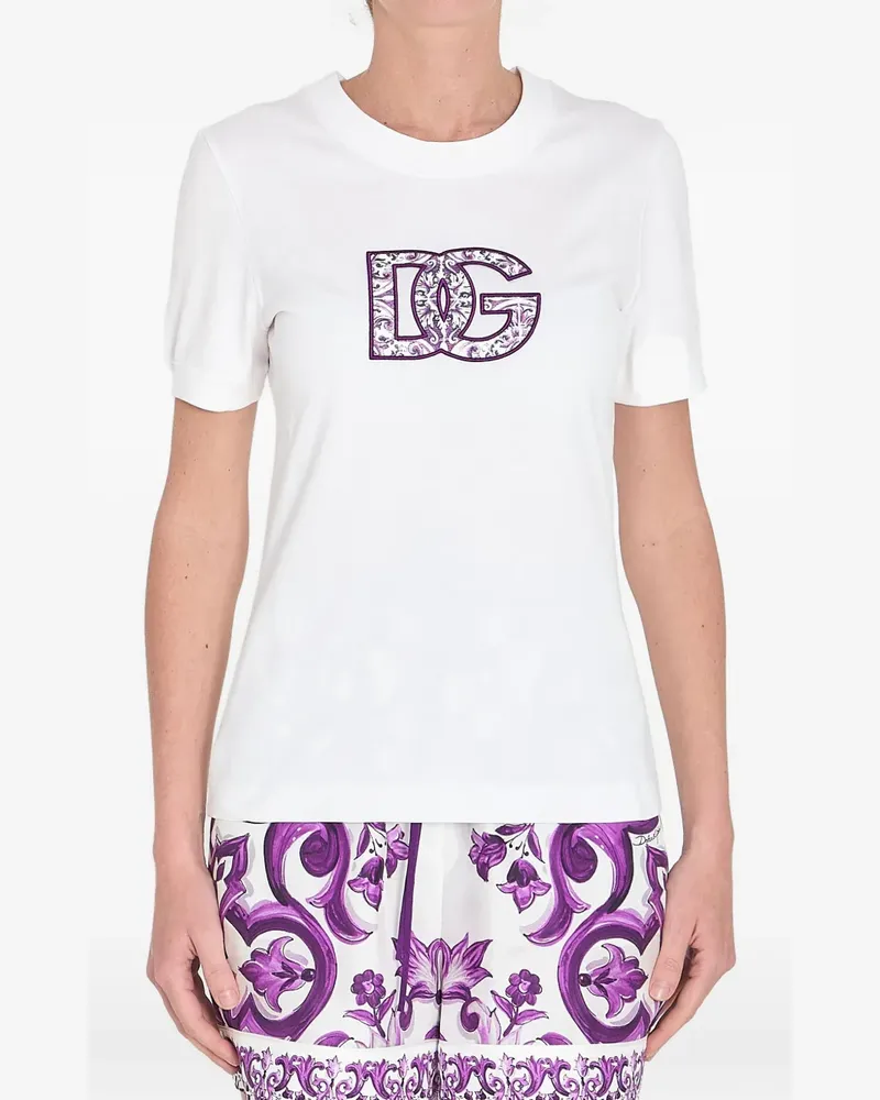 Dolce & Gabbana Maiolica T-Shirt - Weiß Weiß
