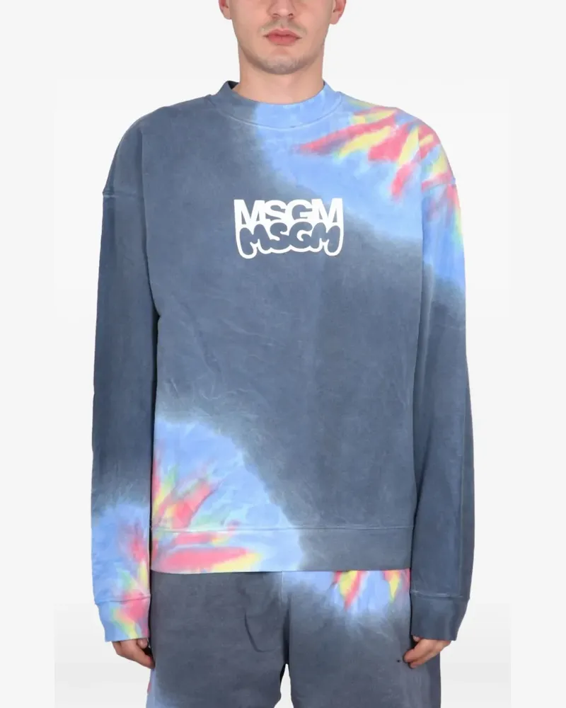 MSGM x Butter Studio tie-dye logo-detail sweatshirt - Blau Blau