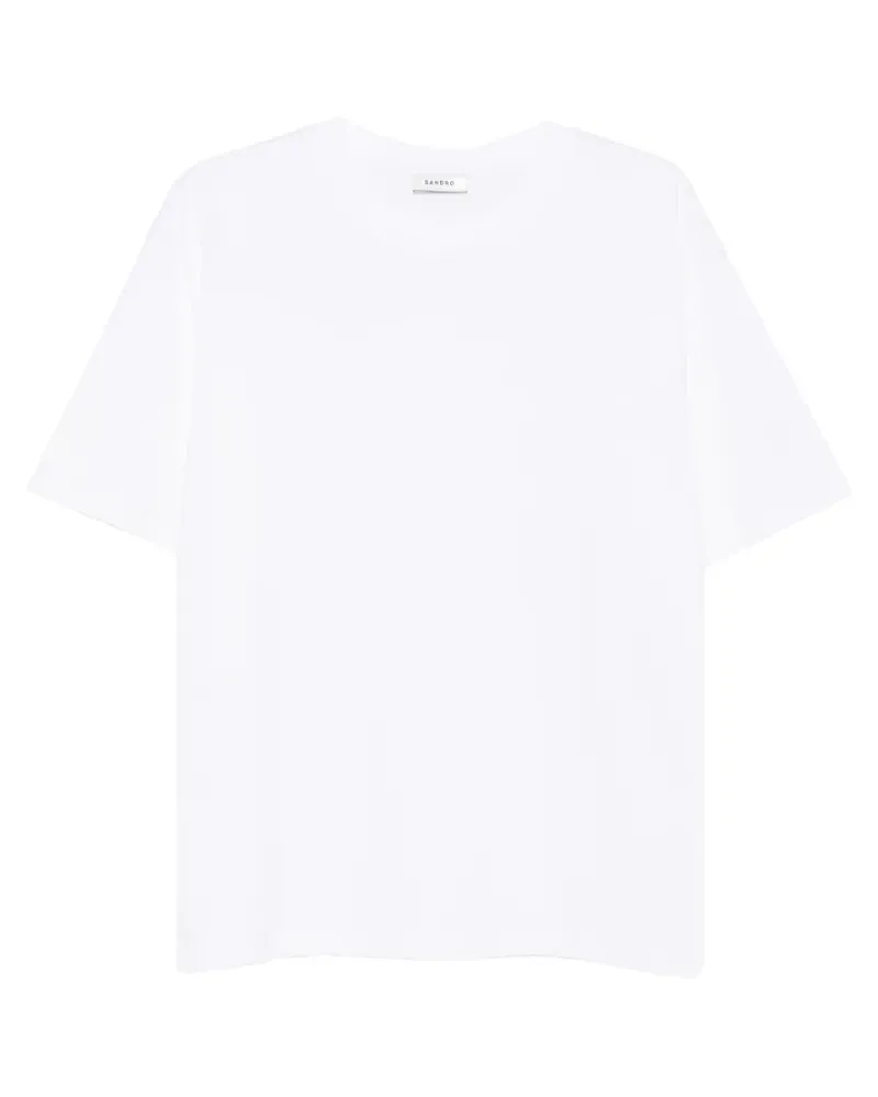 Sandro Oversized-T-Shirt mit rundem Kragen - Weiß Weiß