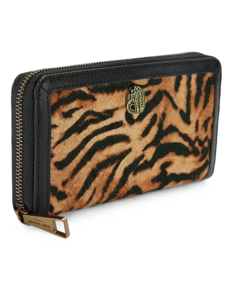 Kurt Geiger tiger-print Eagle-head wallet - Braun Braun