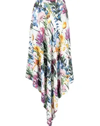 Stella McCartney Asymmetrischer Rock mit Blumen-Print Weiß