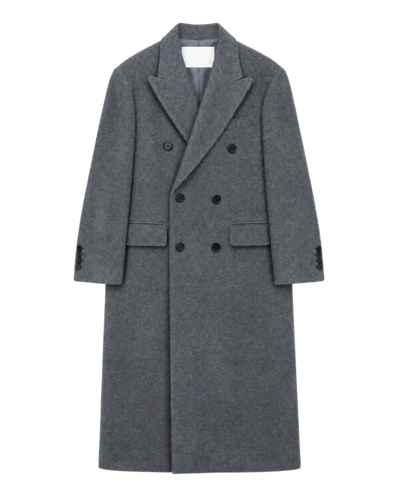 Dunst double-breasted peak-lapel coat - Grau Grau