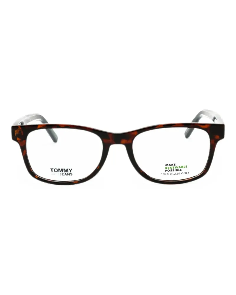 Tommy Hilfiger tortoiseshell-effect rectangle-frame glasses - Braun Braun