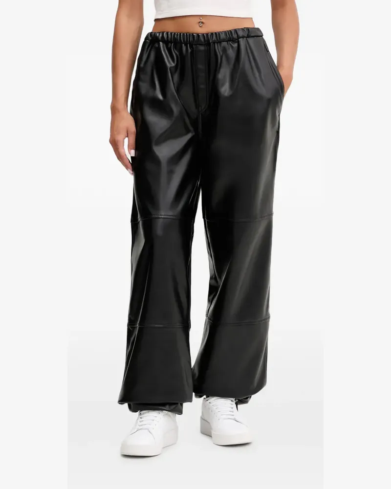 HUGO BOSS logo-embroidered trousers - Schwarz Schwarz