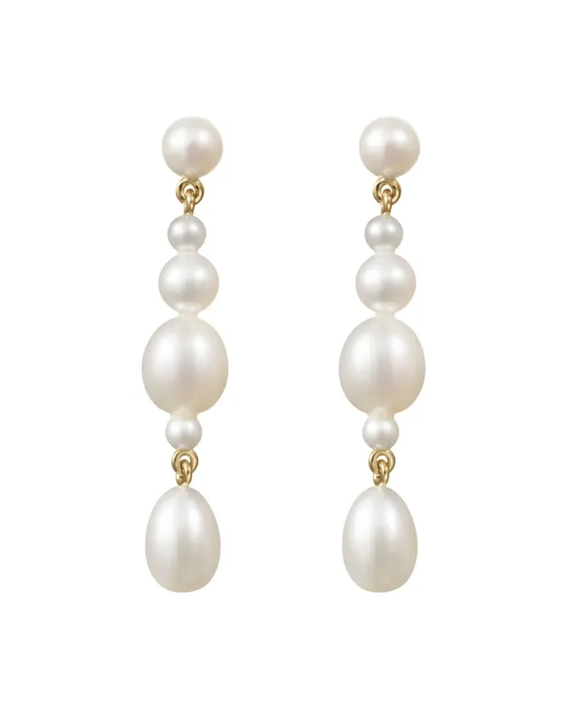 Sophie Bille Brahe 14kt Petite Amis de la Perle Gelbgoldohrringe mit Süßwasserperle - Weiß Weiß