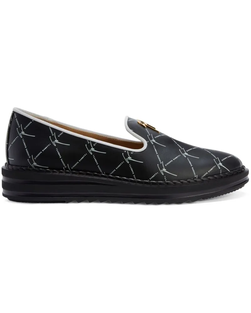 Giuseppe Zanotti Loafer mit Logo - Schwarz Schwarz