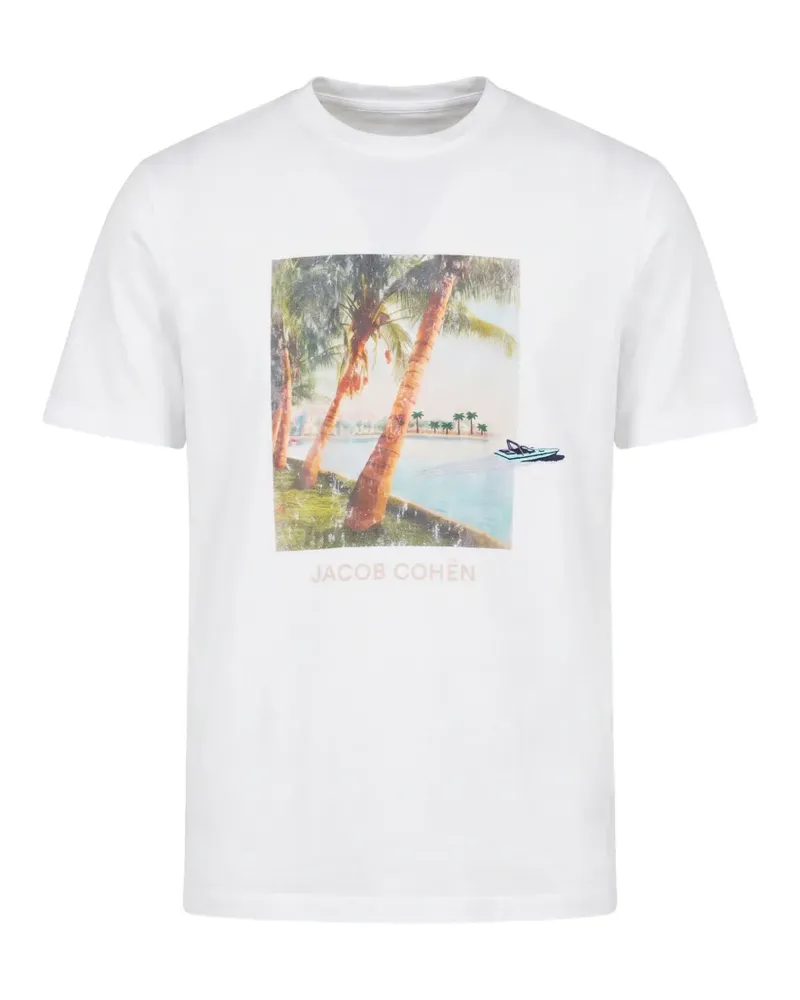 Jacob Cohën T-Shirt mit grafischem Print - Weiß Weiß