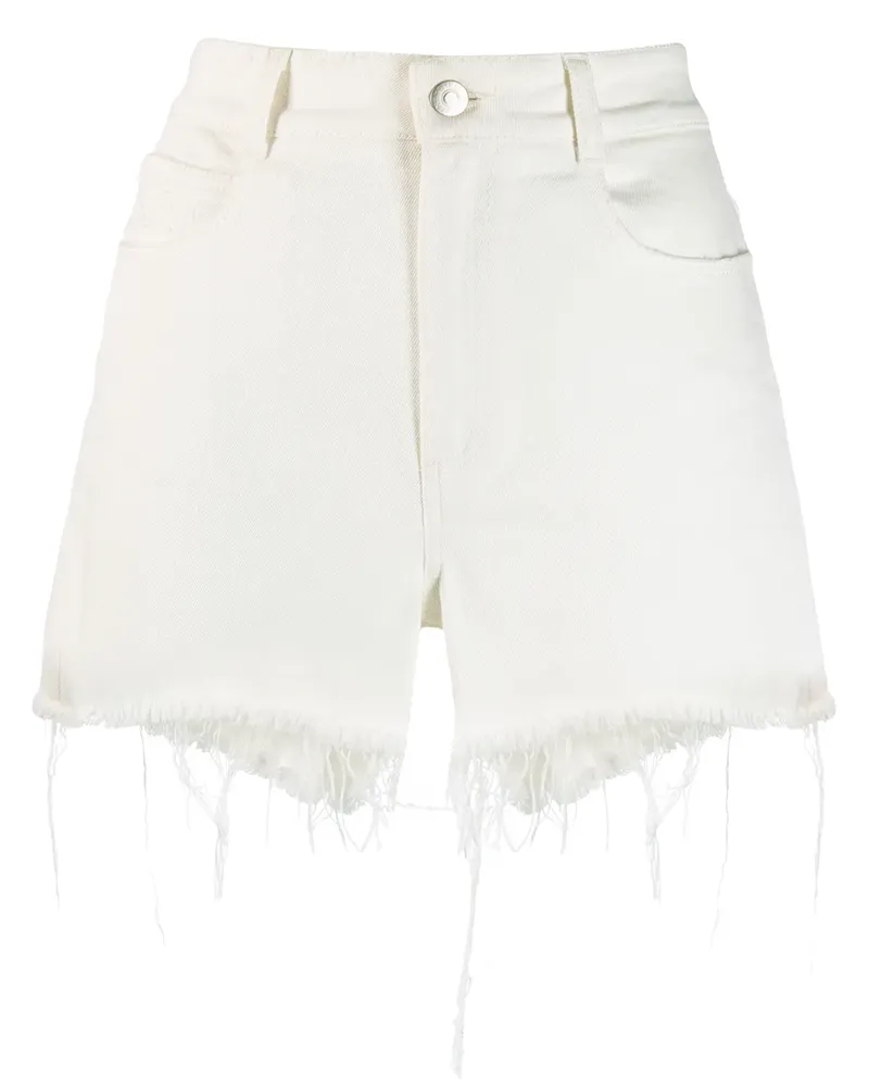 Stella McCartney Jeans-Shorts mit ausgefranstem Saum - Weiß Weiß