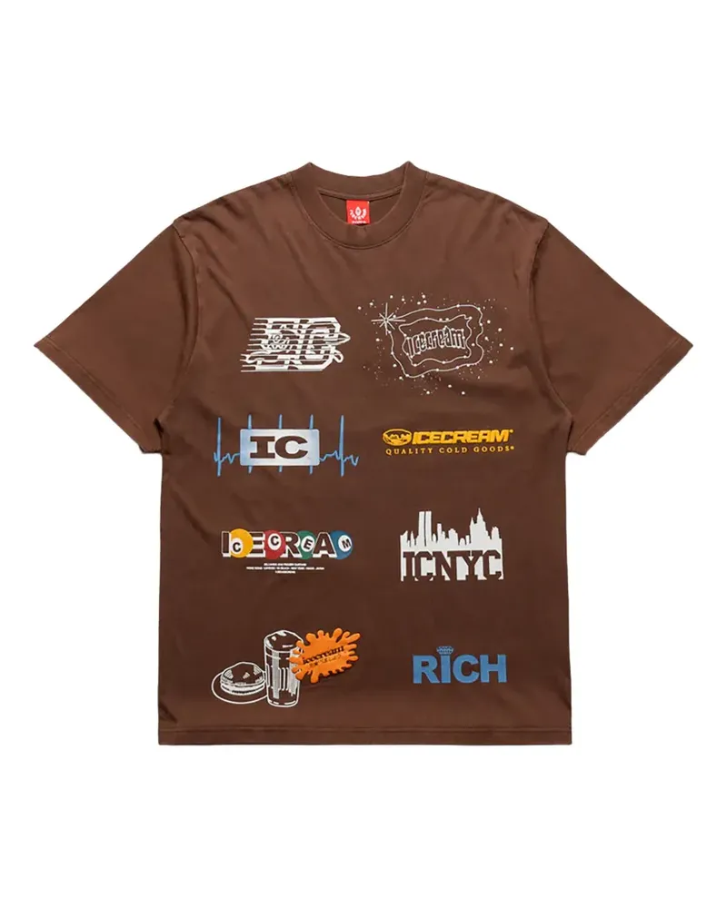 ICECREAM Rich graphic-print T-shirt - Braun Braun