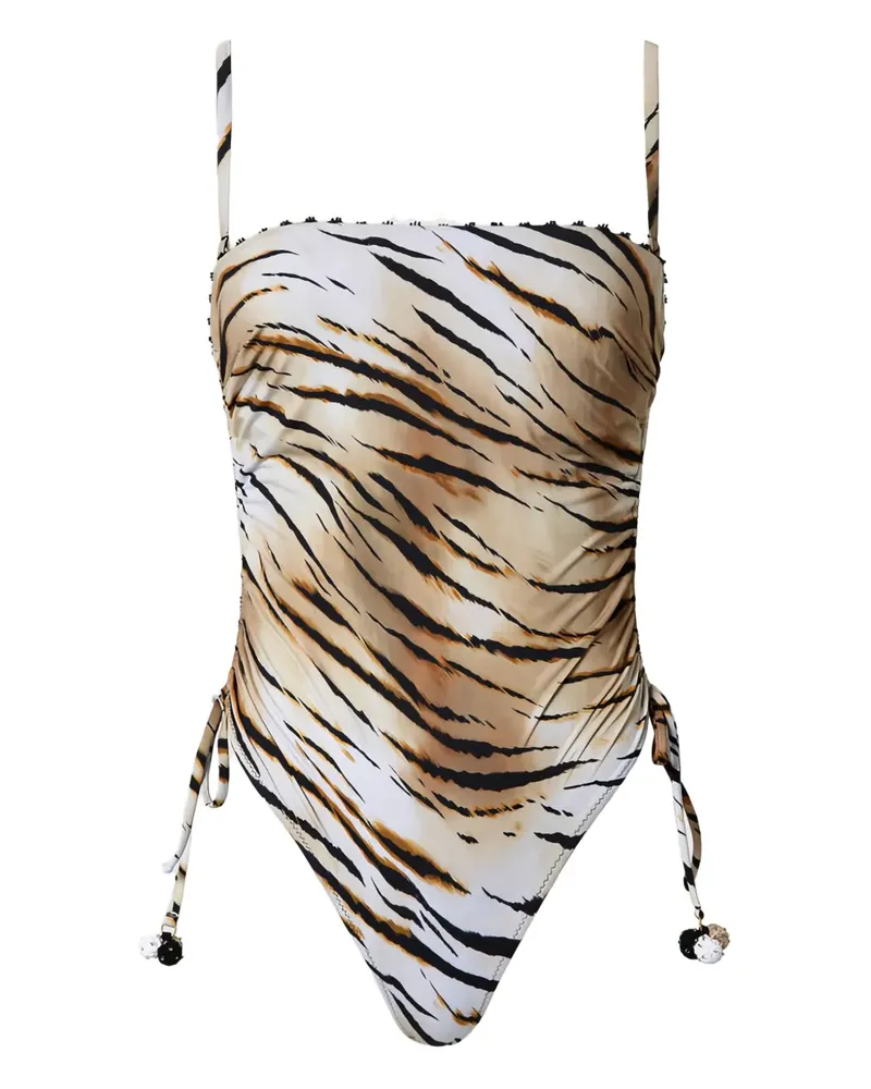 Twin-Set Badeanzug mit Animalier-Print - Nude Nude