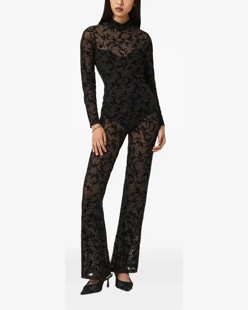 AllSaints Rylee floral long-sleeve jumpsuit - Schwarz Schwarz