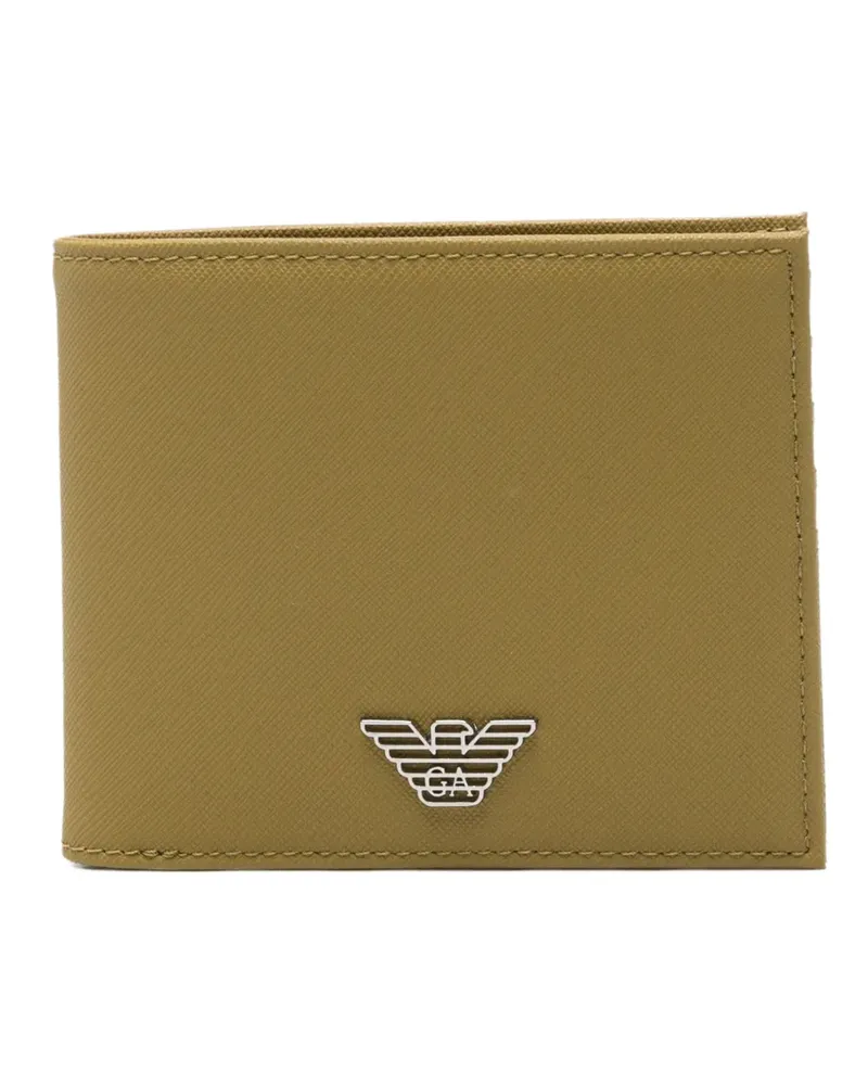 Emporio Armani logo-plaque bi-fold wallet - Grün Grün