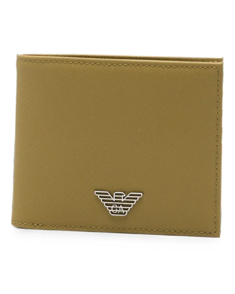 Emporio Armani logo-plaque bi-fold wallet - Grün Grün