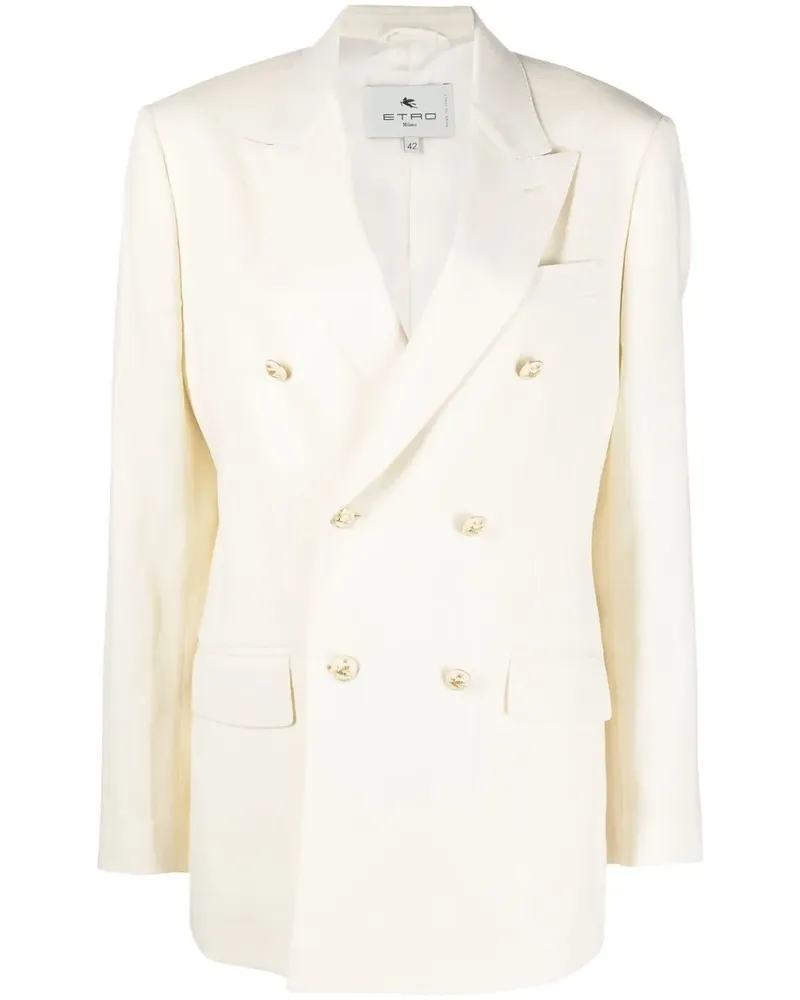 Etro Blazer mit Pegaso-Knöpfen - Weiß Weiß