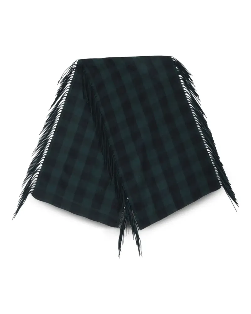 Destin check fringed scarf - Grün Grün