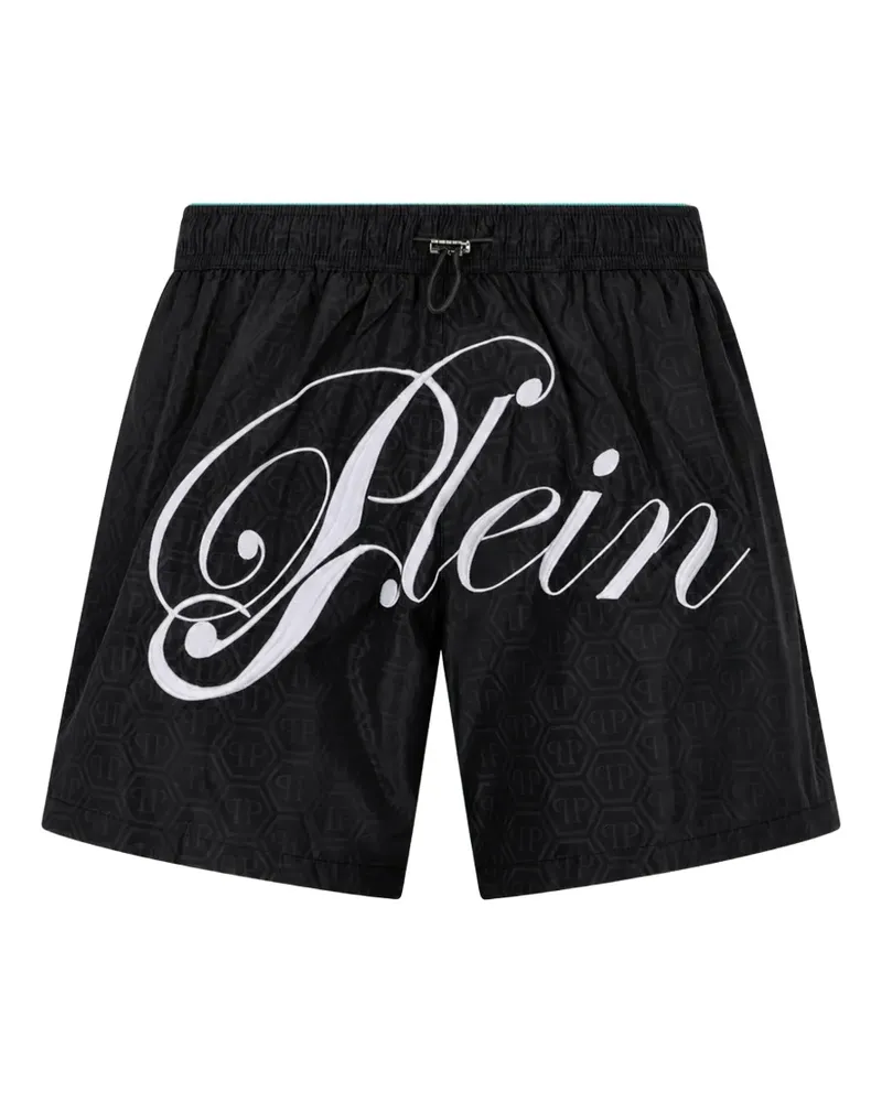 Philipp Plein swimming shorts monogram signature - Schwarz Schwarz