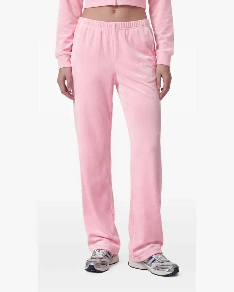 SPORTY & RICH Signature Logo Krystal logo-embellished track pants - Rosa Rosa