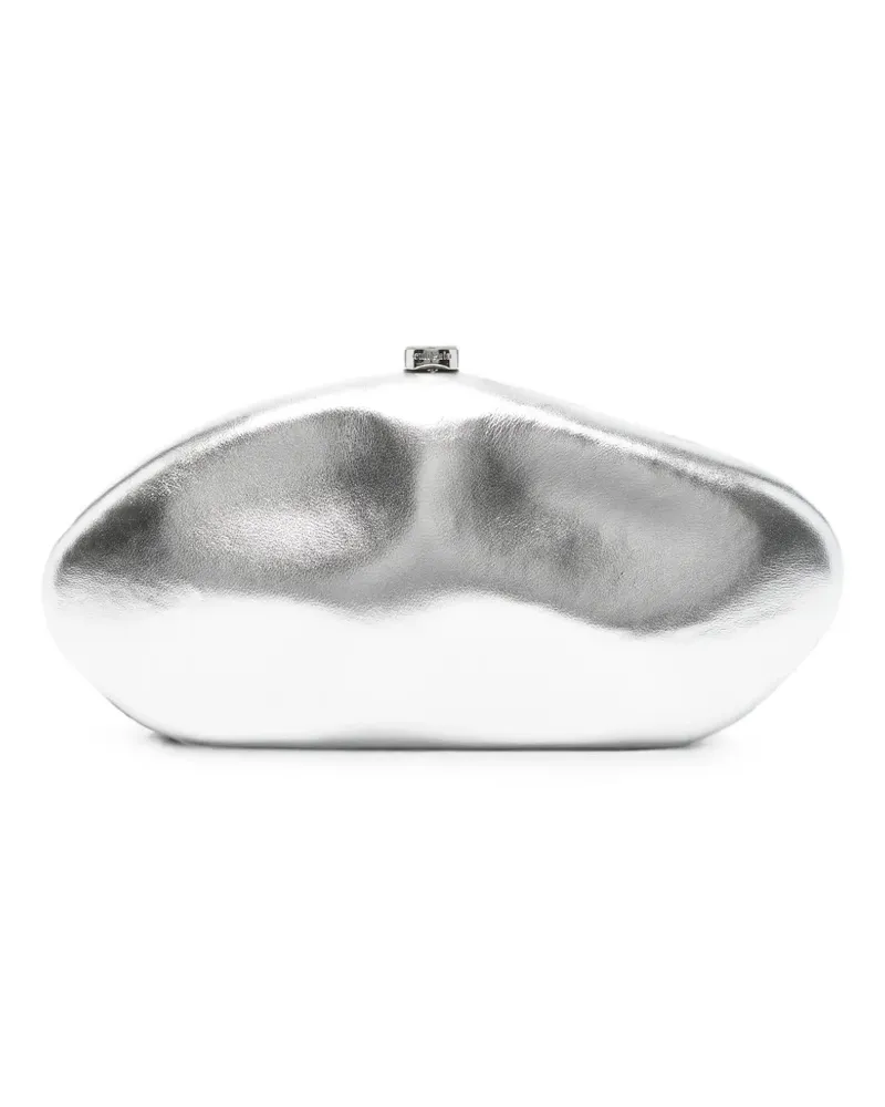 Cult Gaia Thr Caldera metallic-effect pebble clutch bag - Silber Silber