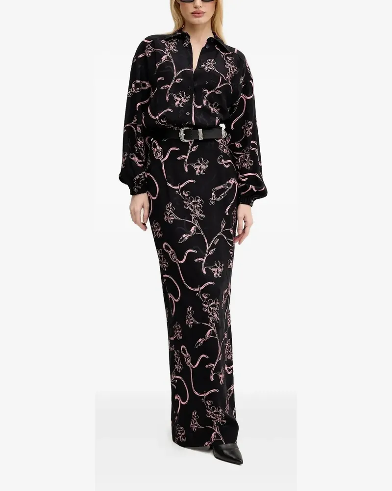 Moschino Kleid mit Blumen-Print - Schwarz Schwarz