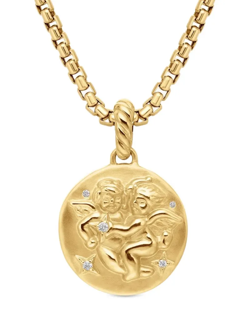 David Yurman 18kt Gemini Gelbgoldhalskette mit Diamant Gold