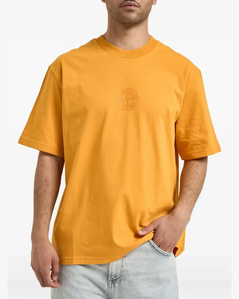 Stone Island crew-neck logo-detail T-shirt - Gelb Gelb