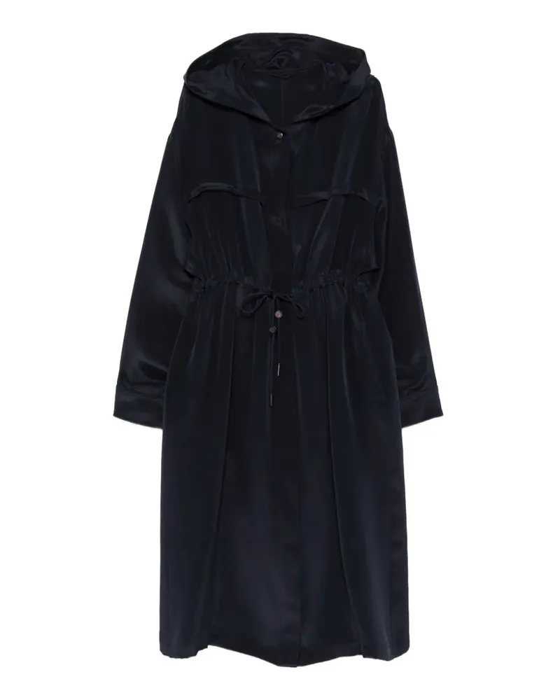 Max Mara drawstring hooded coat - Blau Blau