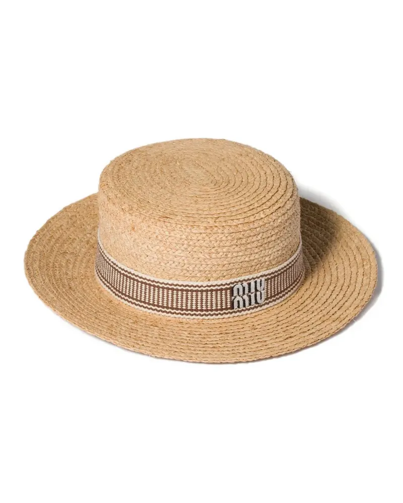 Miu Miu Hut aus Bast - Nude Nude