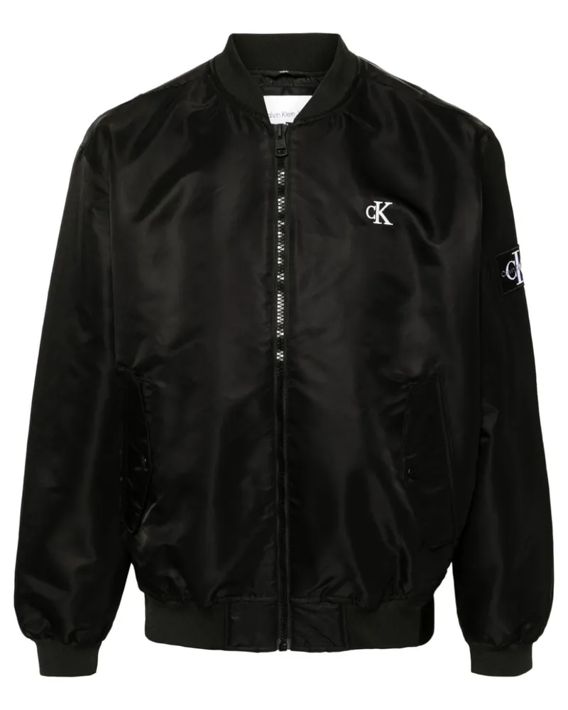 Calvin Klein Bomberjacke mit Logo-Patch Schwarz