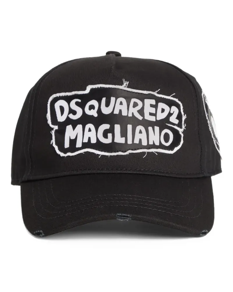 Dsquared2 Baseballkappe mit Slogan-Print - Schwarz Schwarz