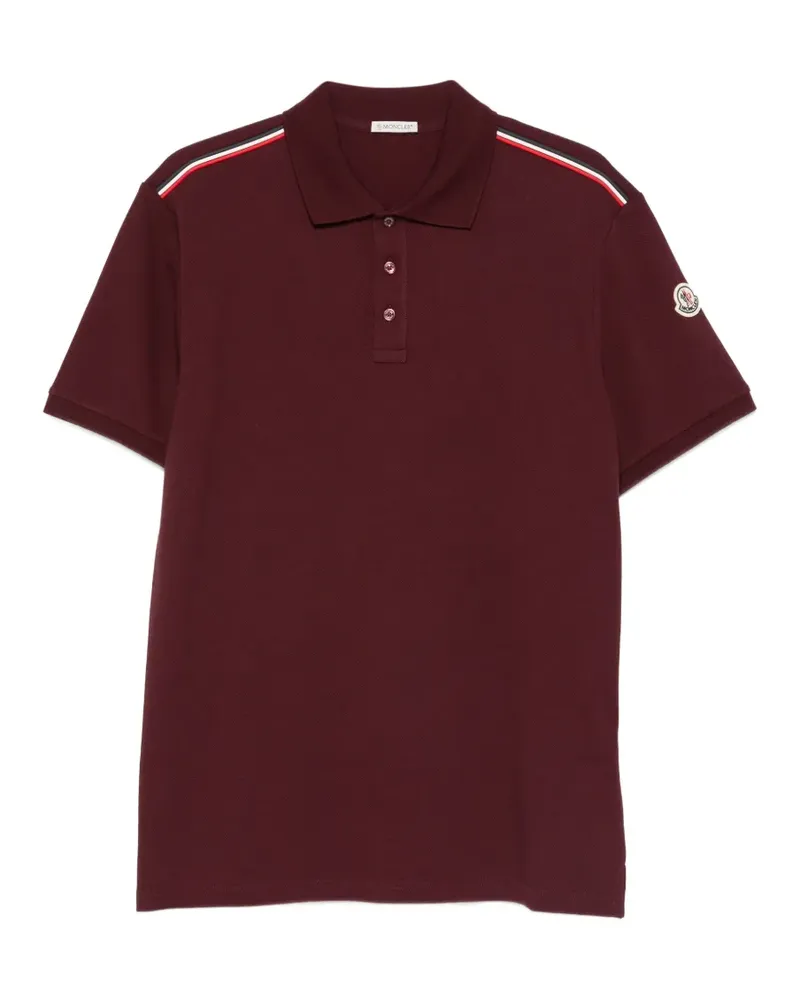 Moncler stripe-detail polo shirt - Rot Rot