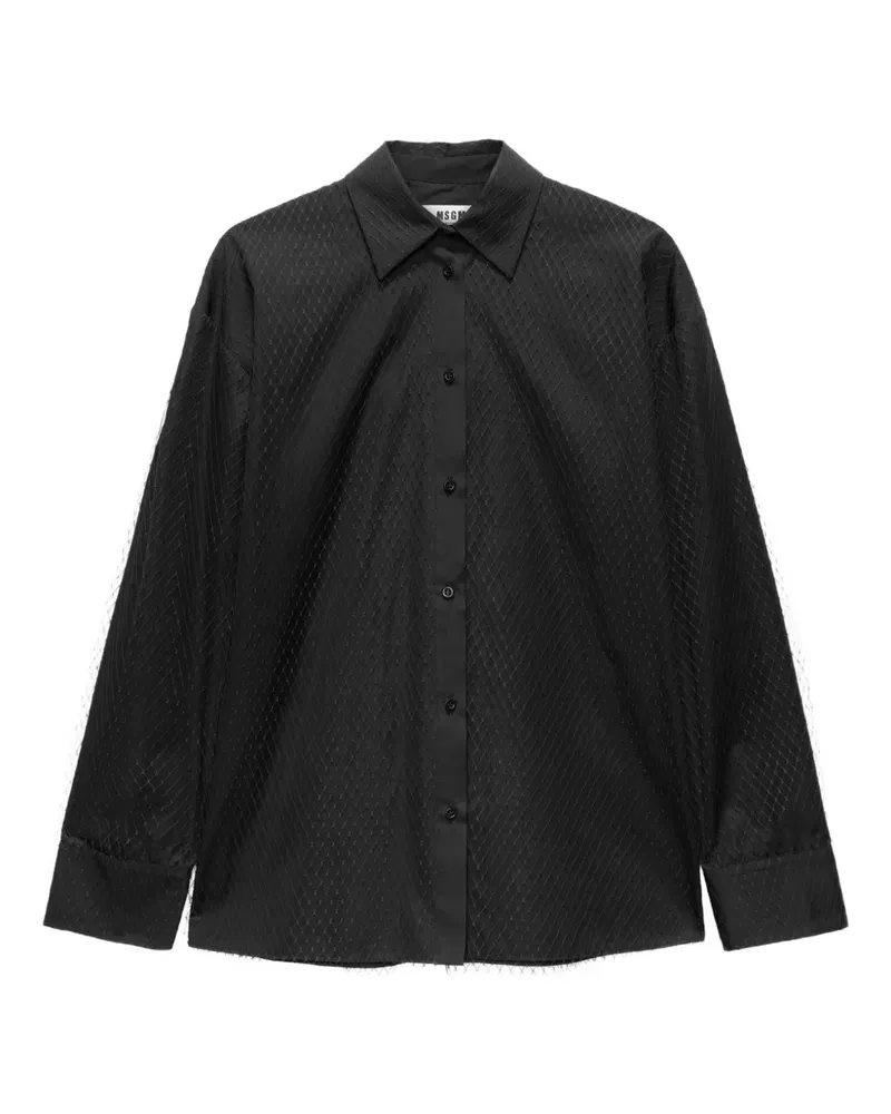 MSGM Texturiertes Hemd - Schwarz Schwarz