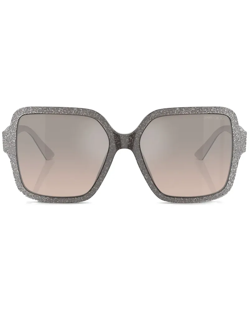 Jimmy Choo Eckige Sonnenbrille mit Glitter - Braun Braun