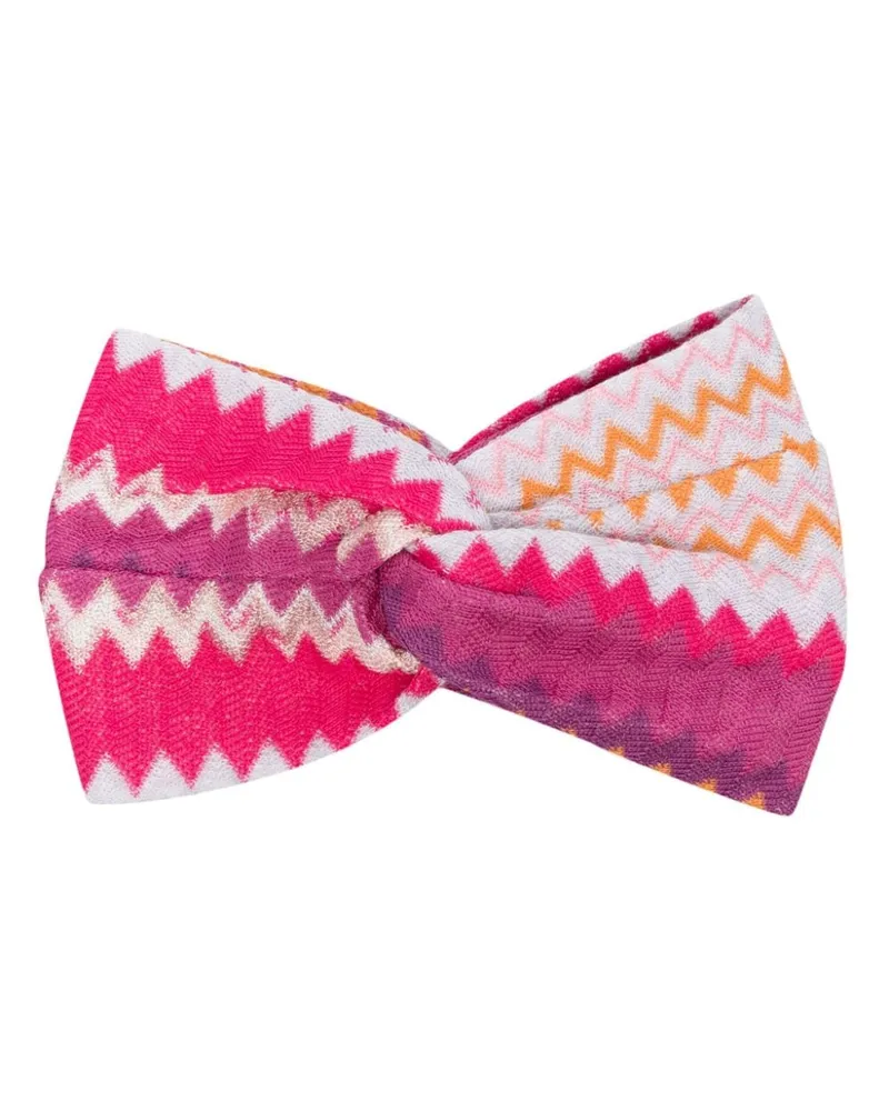 Missoni Haarband mit Zickzackmuster - Rosa Rosa