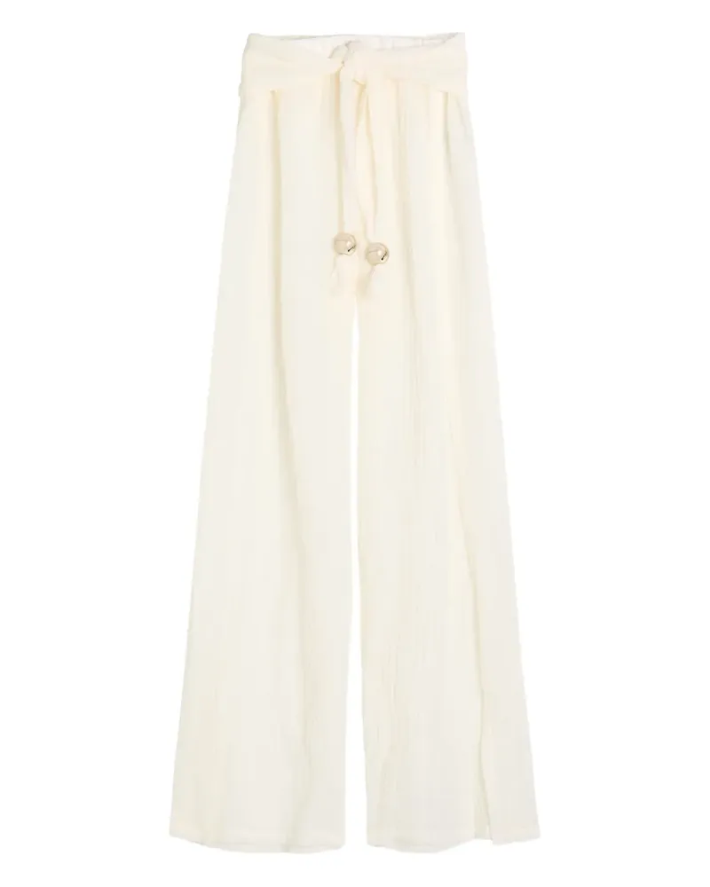 Lisa Marie Fernandez drawstring wide leg trousers - Nude Nude