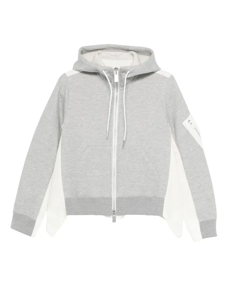 Sacai panelled hoodie - Grau Grau