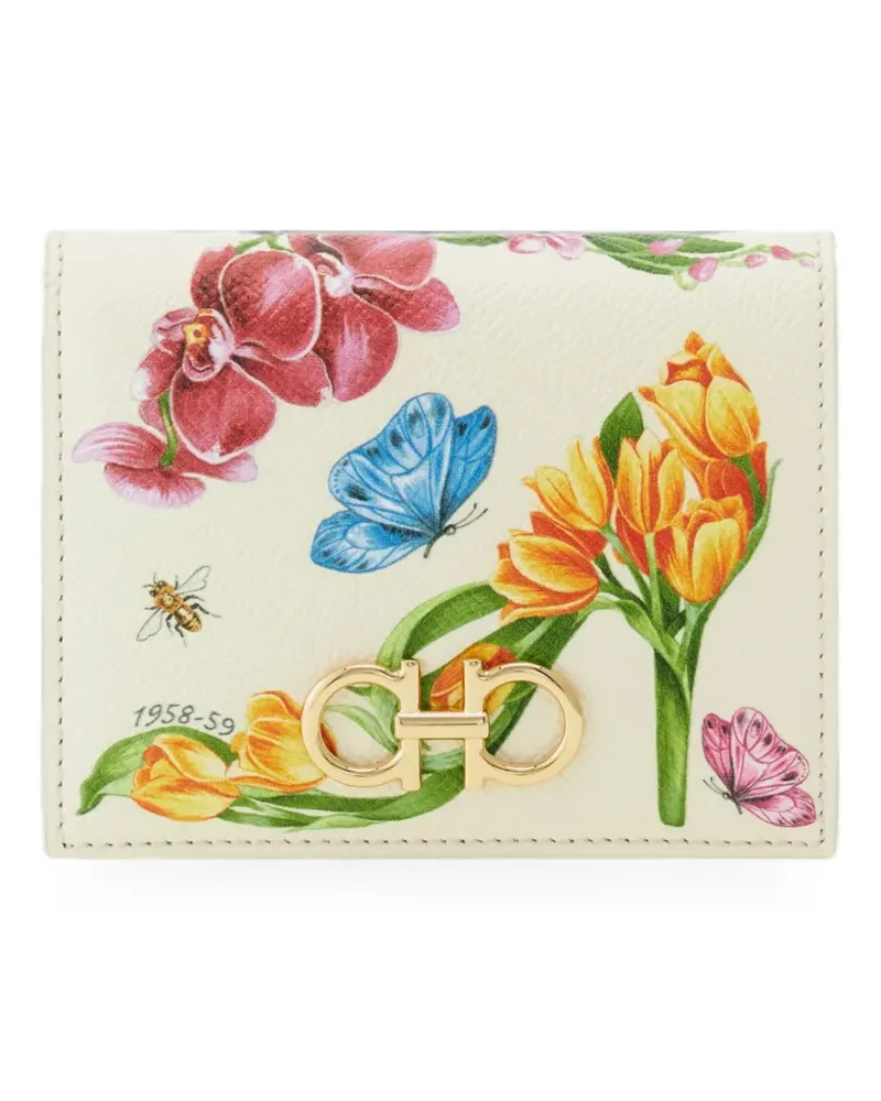 Ferragamo Gancini compact wallet - Nude Nude