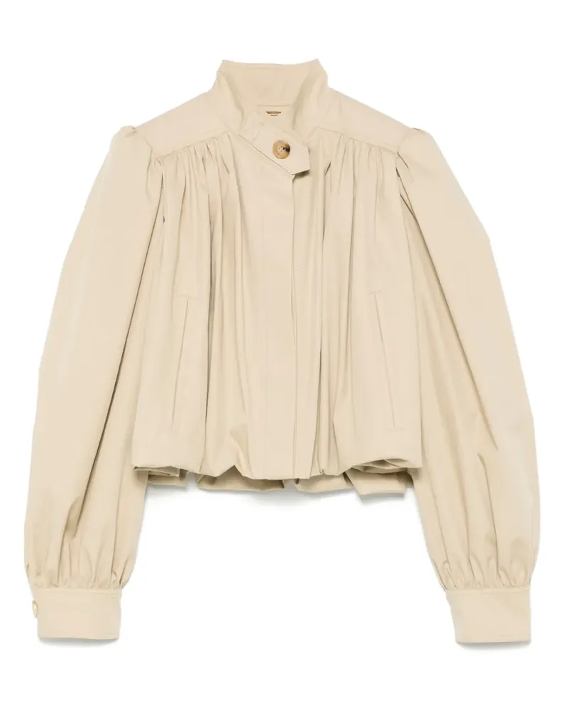 Chloé Cropped-Jacke mit Rundhalsausschnitt - Nude Nude