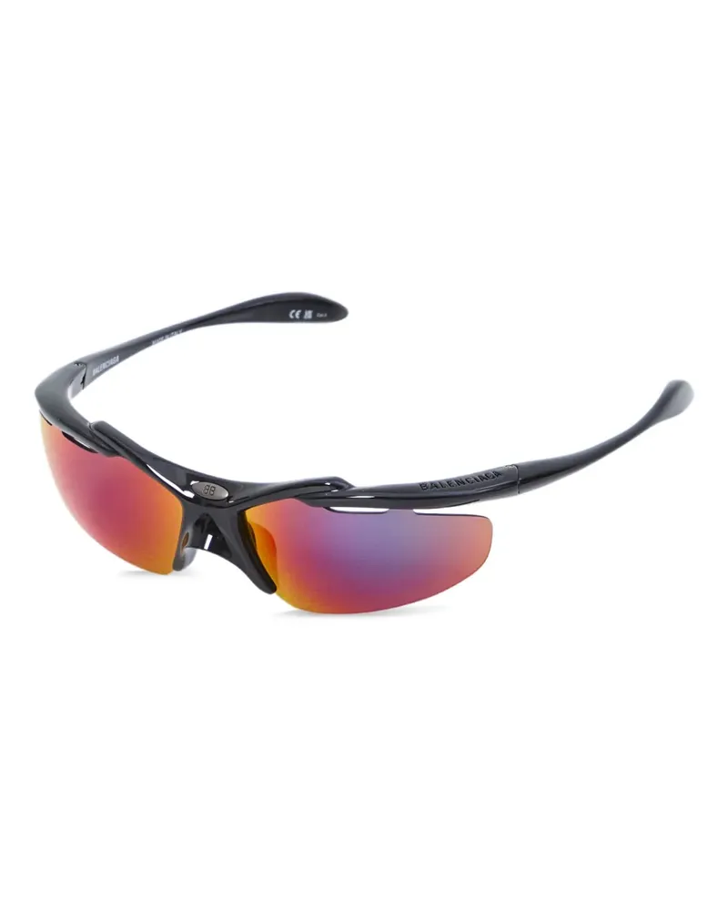 Balenciaga Schillernde Turbo Sonnenbrille - Schwarz Schwarz