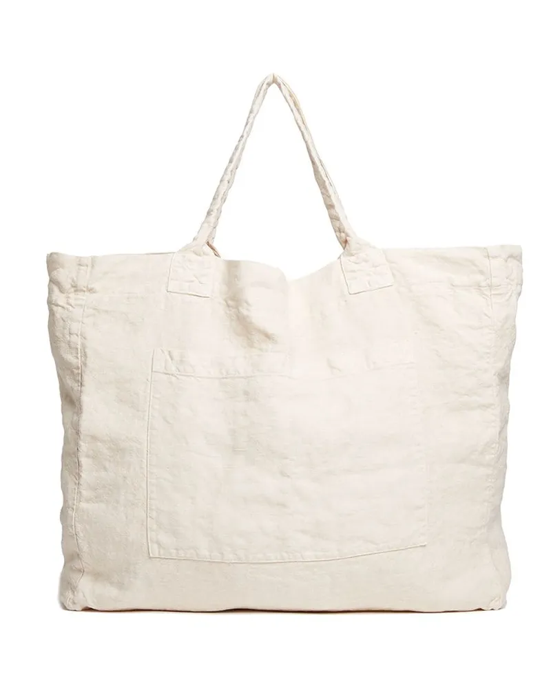 Once Milano Shopper aus Leinen - Nude Nude