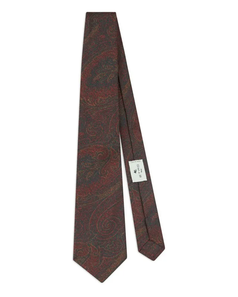 Etro Jacquard-Krawatte mit Arnika-Motiv - Rot Rot