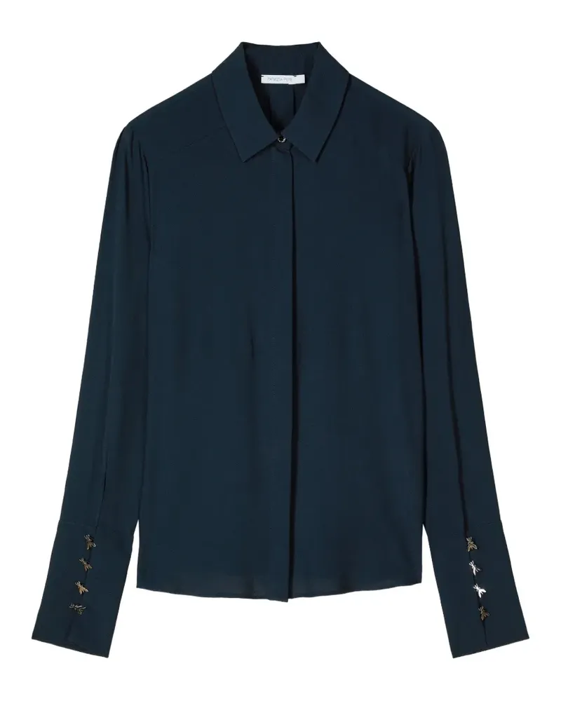 Patrizia Pepe fly-embellished long-sleeve shirt - Blau Blau