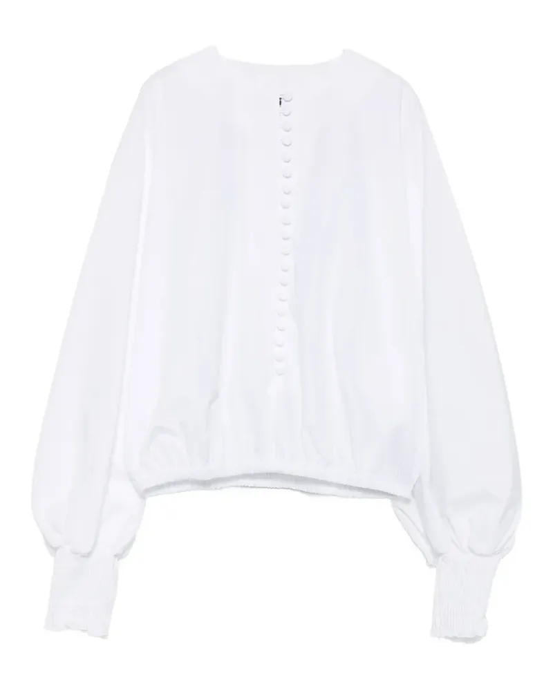 Balmain Bluse mit Ballonärmeln - Weiß Weiß
