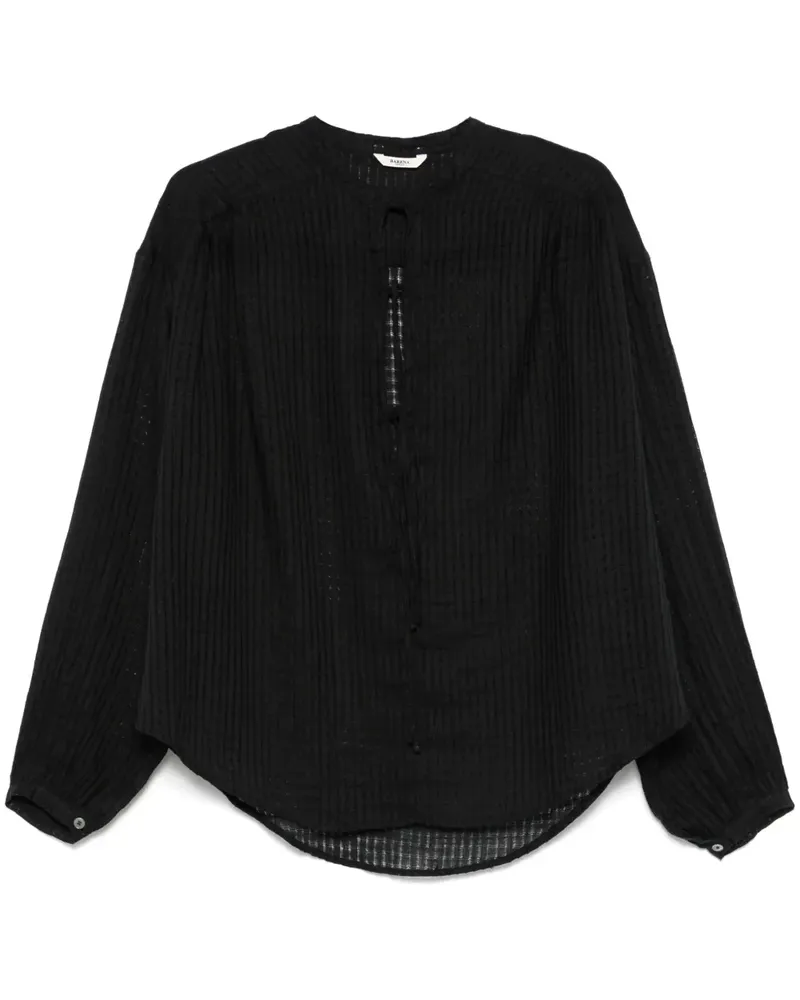 BARENA Bluse mit Mikro-Karo - Schwarz Schwarz