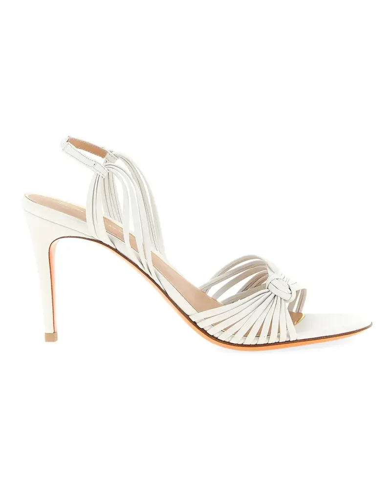 Santoni Eloise knot-detail leather sandals - Weiß Weiß