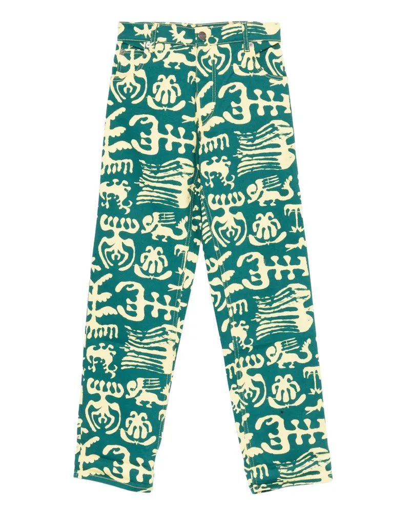 Charles Jeffrey Loverboy Jeans mit abstraktem Print - Grün Grün