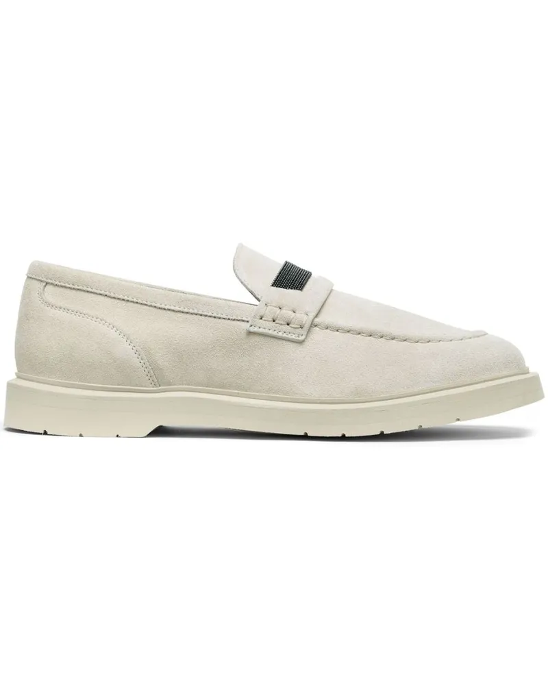 Brunello Cucinelli Loafer aus Wildleder - Weiß Weiß